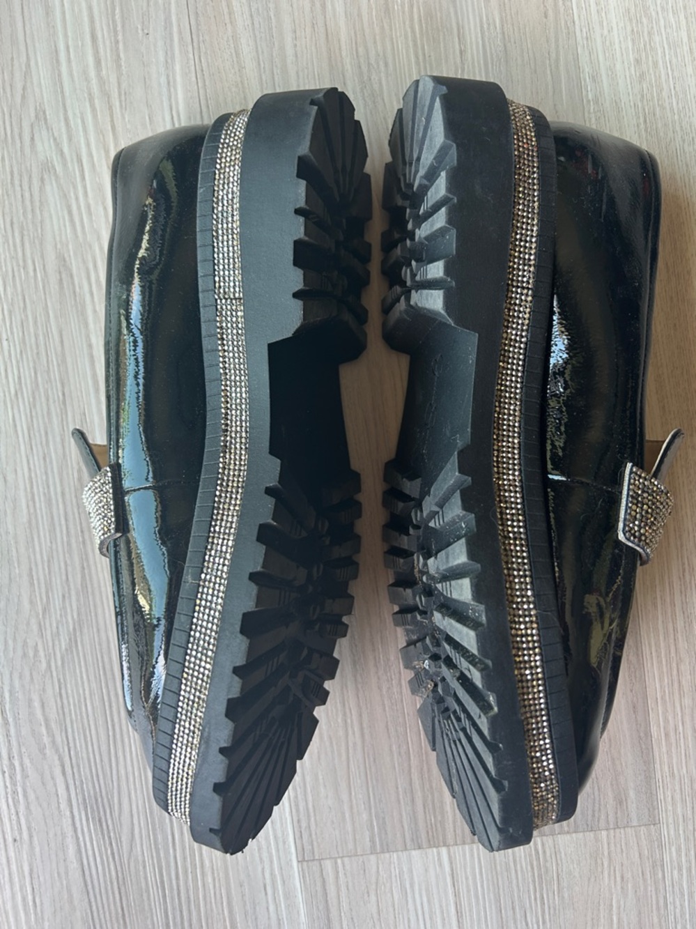 Jessica Simpson Evelyn Penny 
Loafer 10 Black Silver Crystal Glam Platform - Picture 7 of 12
